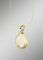 Hanger met echte opaal en diamanten 