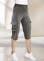 3/4-broek met cargozakken ANTHRAZIT MELIERT