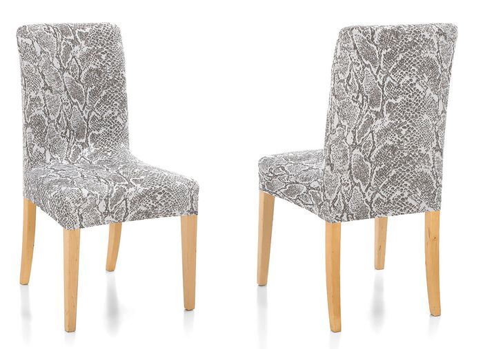 Onderhoudsvriendelijke stretchhoezen in slangenlook GRIJS