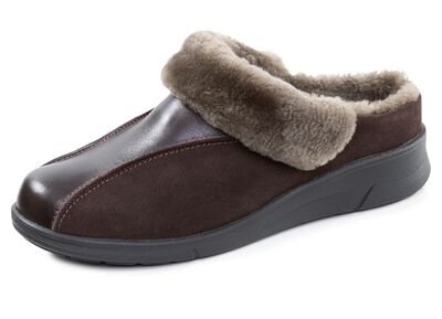 ELENA EDEN, warme damespantoffels, breedte H, met lamsvacht 