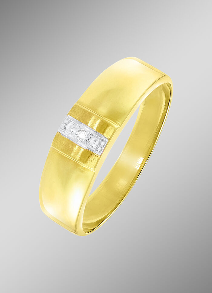 Geweldige damesring in bicolor met diamant 
