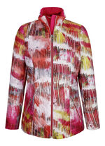 Gewatteerd jack met veelkleurige grafische print 