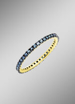 Elegante eeuwigheidsring met blauwe diamanten 