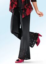 Broek met elegante kanten bies 