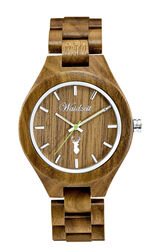 Waidzeit-herenhorloge, volledig vervaardigd van natuurlijk walnotenhout 