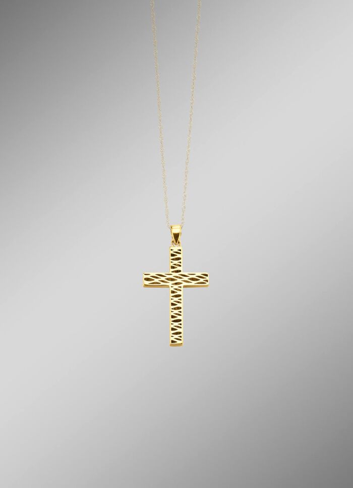 Dubbelzijdige kruishanger met synthetische zirkonia 