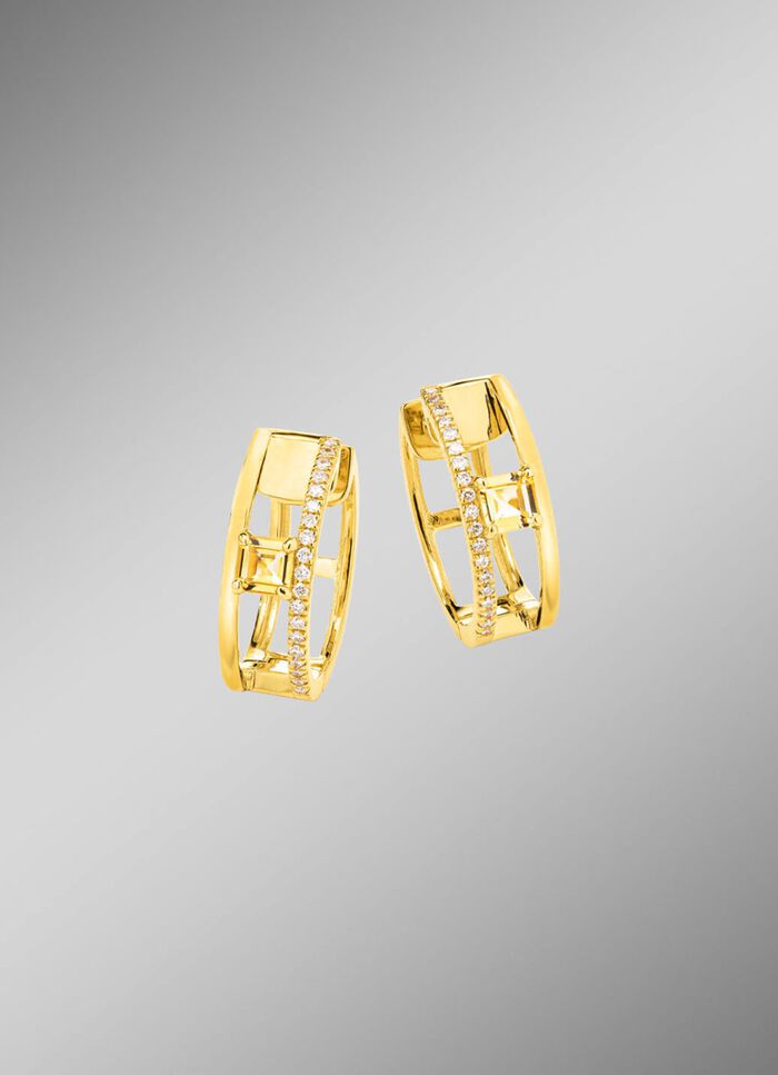 Chique creolen met citrien en diamanten 