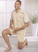 G&ouml;tting Shorty met natuurlijk gekleurd katoen en V-hals 