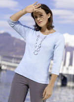 Shirt met 3/4-mouwen IJSBLAUW