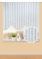 Bloemenvenstervitrage met universele railband 