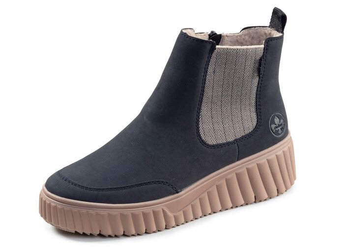 Rieker, trendy dameslaarzen, winterschoenen, met uitneembaar voetbed DONKERBLAUW