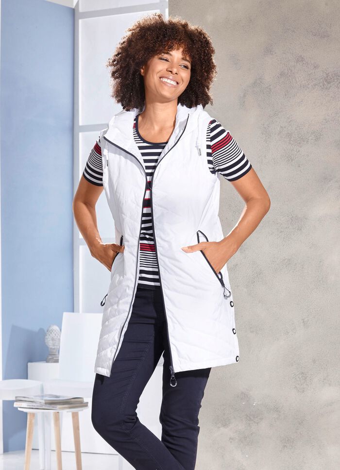 Lang vest met vaste capuchon WIT