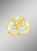 Herenring adelaar met 3 diamanten 