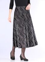 Rok met elegante glinsterende print ZWART-GRIJS-MULTICOLOR