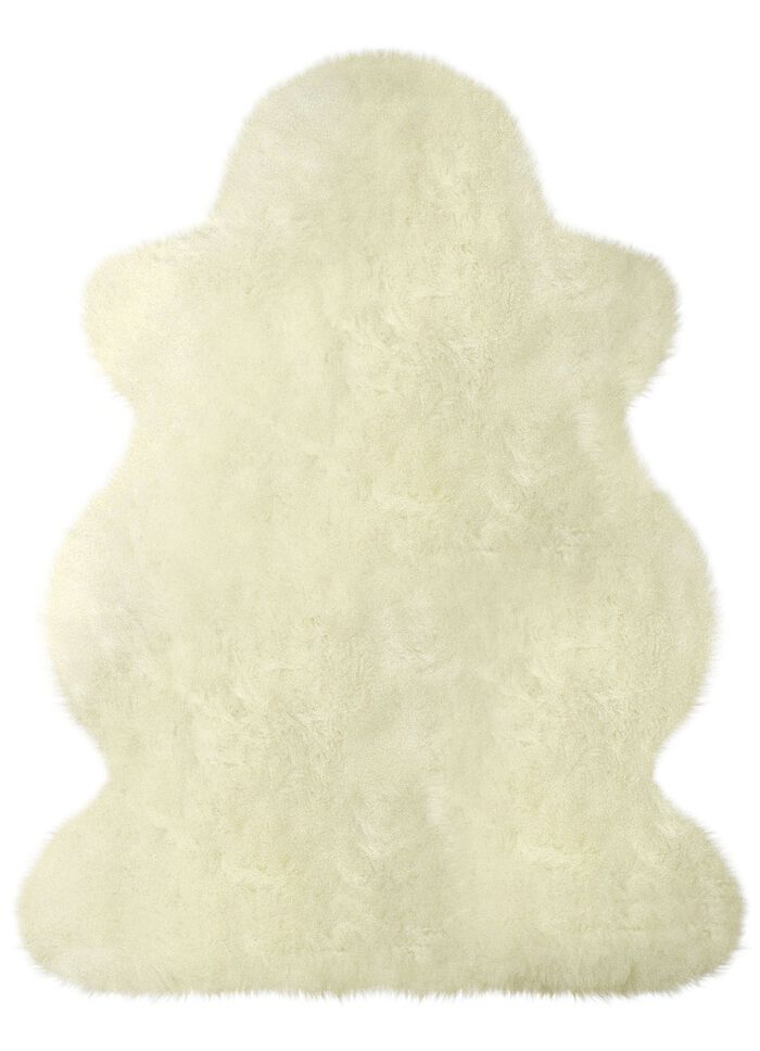 Vloerkleed gemaakt van echt Merino lamsleer NATUURWIT