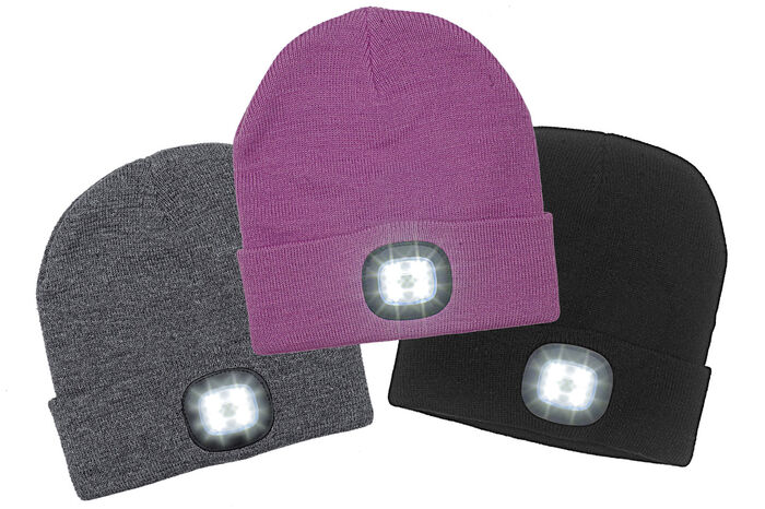 Modieuze hoed met geïntegreerde, afneembare LED-lamp GRIJS