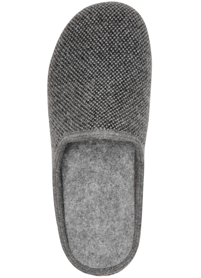 Pantoffels van textiel met een subtiel patroon GRIJS