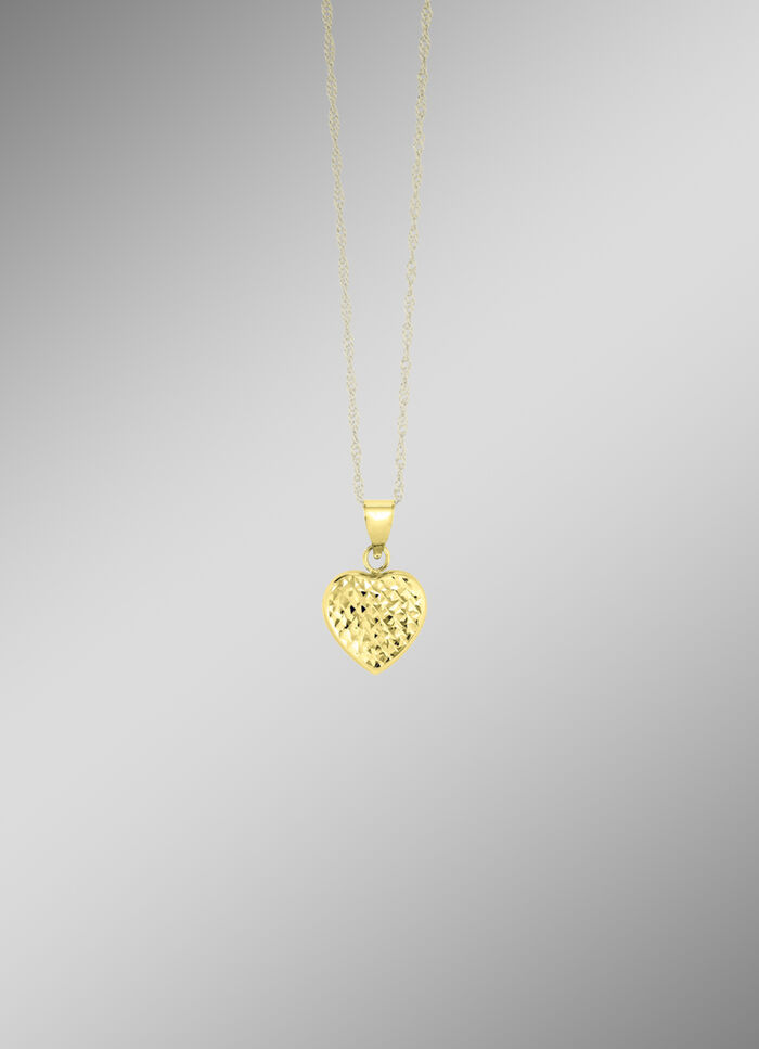 Hartvormige hanger gemaakt van goud 