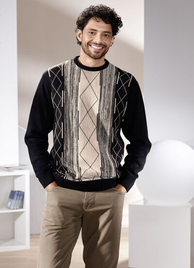 Trui met ronde hals en jacquardmotief 