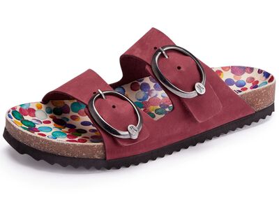 Andrea Conti muiltjes met kleurrijk bedrukt leren voetbed 