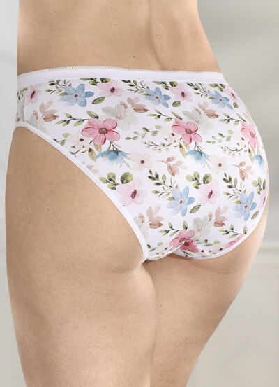 Drie-pack slip met kleurrijk bloemendessin 