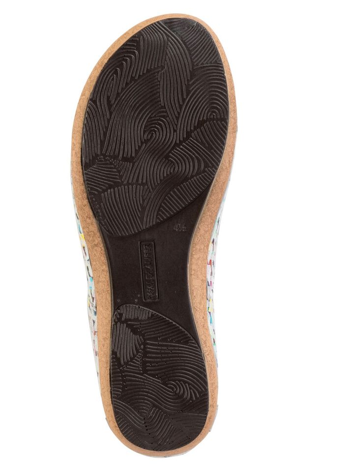 Ranger-sandaal van effectief bedrukt nubuckleer ECRU-KLEURRIJK