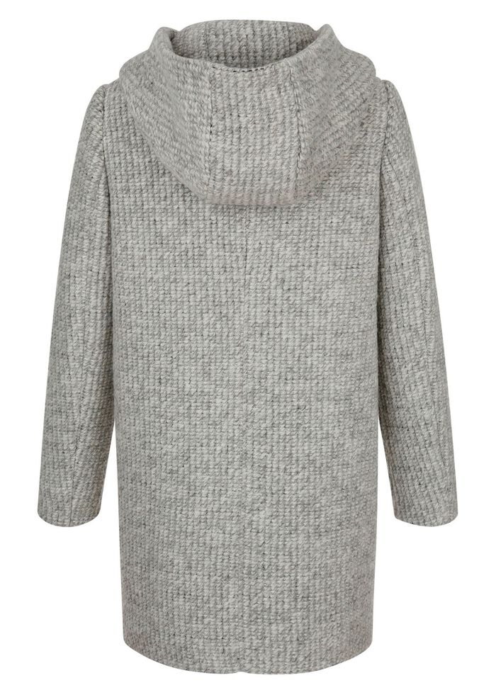 Lange jas met vaste capuchon 