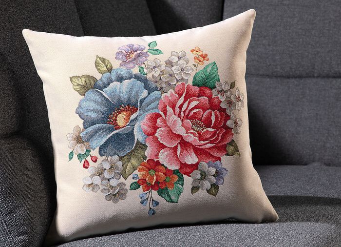 Boeket bloemen kussenhoes 