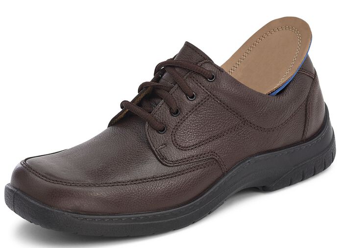 GINO GALANTE, klassieke heren veterschoen, met uitneembaar voetbed MOKKA