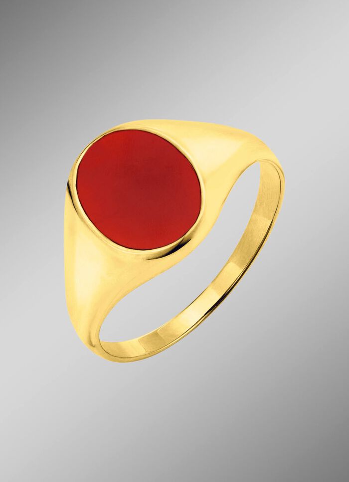 Herenring met echte carneool 