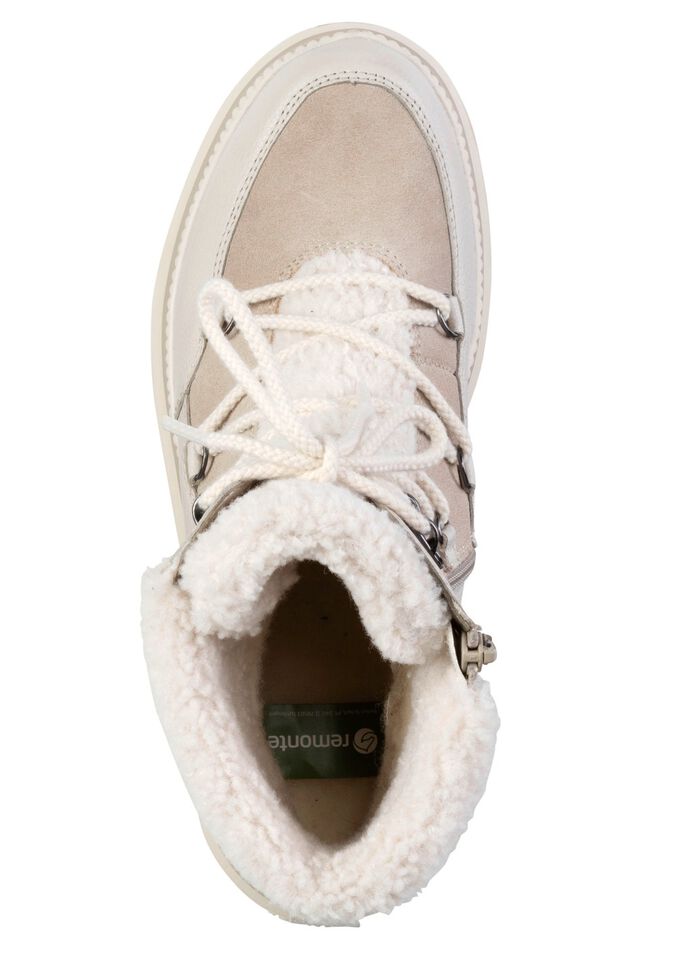 Remonte, gevoerde dameslaarzen, winterschoenen, breedte G, met rits ECRU-BEIGE