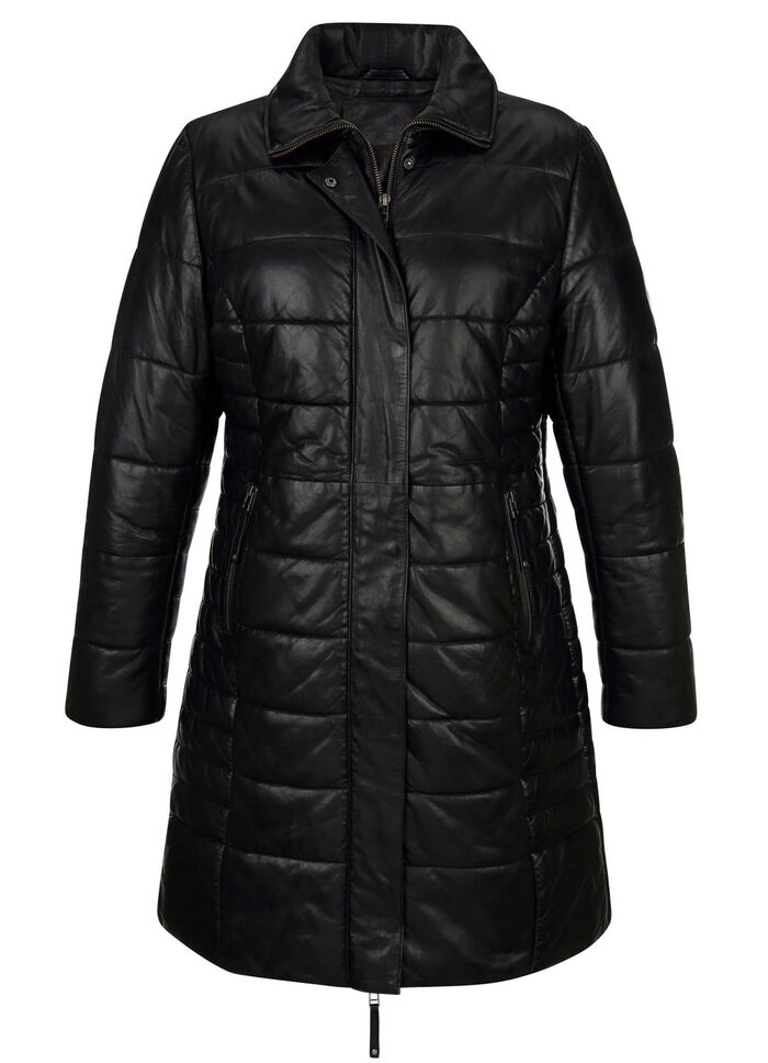 Korte leren jas met binnenzak 