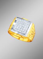 Herenring in bicolor met briljanten 