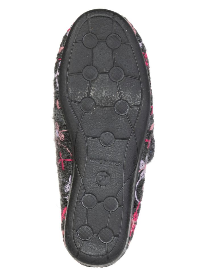 Gevoerde damespantoffels met klittenbandsluiting 