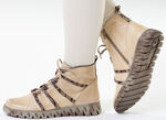 Gemini, trendy dames enkellaarsjes, winterschoenen, breedte G, met uitneembaar voetbed HELLBEIGE