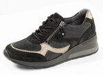 Waldläufer, comfortabele damessneakers, breedte H, met uitneembaar voetbed ZWART-BRONS
