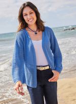 Cardigan met structuur- en opengewerkt patroon 