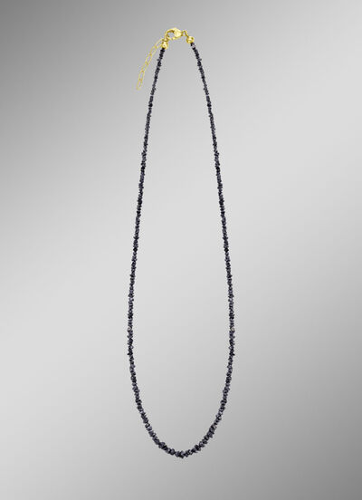 Uitzonderlijke ketting met ruwe diamanten in donkergrijs 