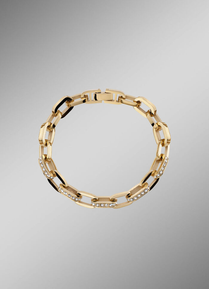 Vergulde roestvrijstalen armband met kristallen 