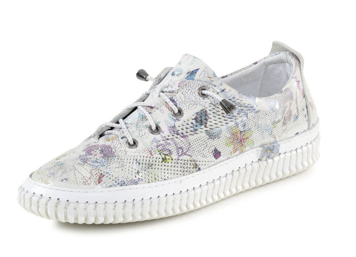 ELENA EDEN sneakers met decoratieve perforatie IJSGRIJS-KLEURRIJK