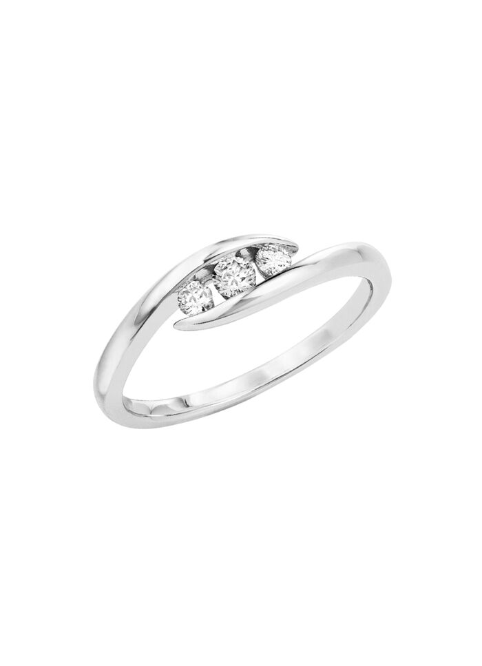 Hoogwaardige damesring met 3 diamanten 