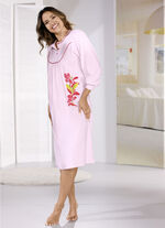 Nachthemd, tot op de kuit, met geknoopte manchetten 