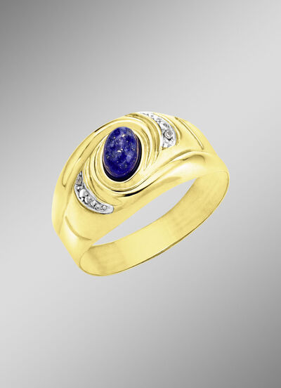 Damesring met echte lapis lazuli 