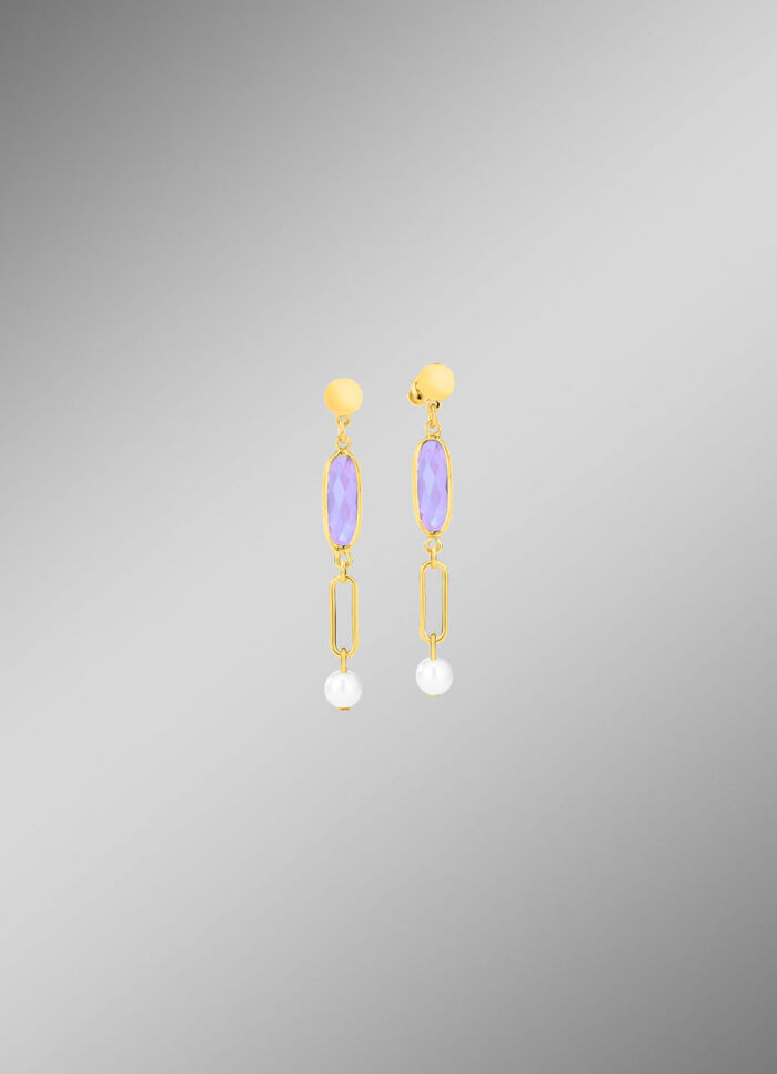 Sieradenset, 3-delig, van messing met kristalstenen 