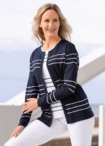 Gebreide twinset in contrast 