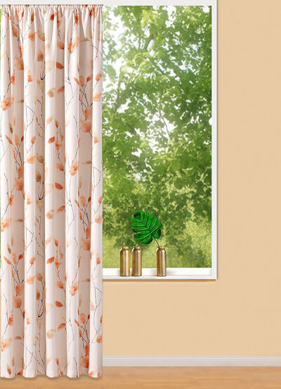 Gordijn met bladmotief 
