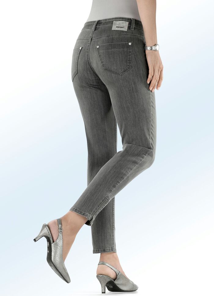 Magic jeans met modieuze ritsen aan de broekspijpen GRIJS