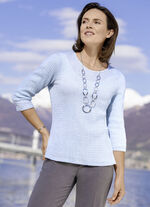Shirt met 3/4-mouwen IJSBLAUW