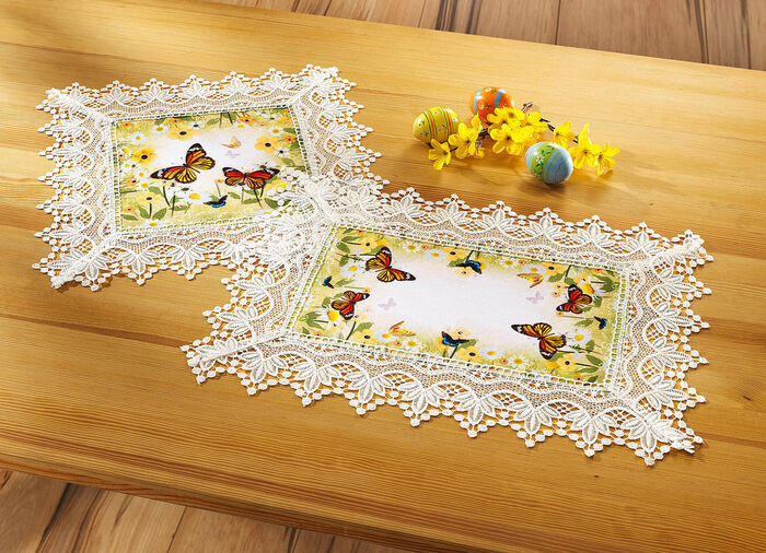 Tafel- en kamerdecoratie met luxueus kant SECT-MEERKLEURIG