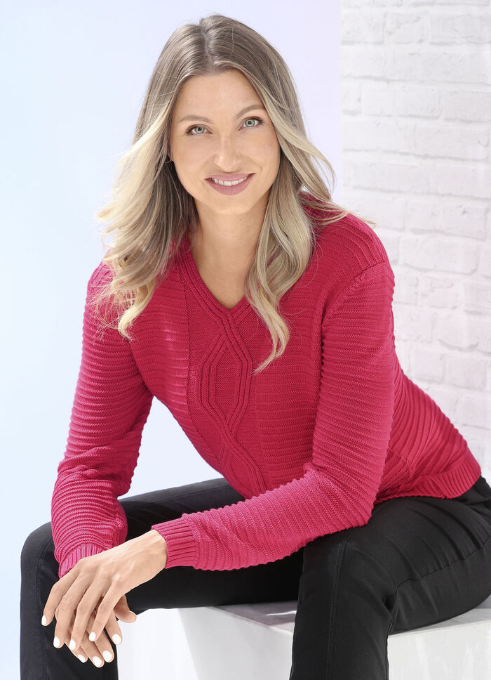 Pullover met een elastische kabelstructuur 